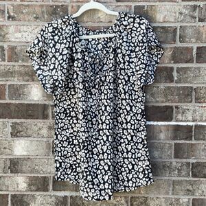Take 50% OFF- Animal Print Stylish Black and White Women's Top, Size-M